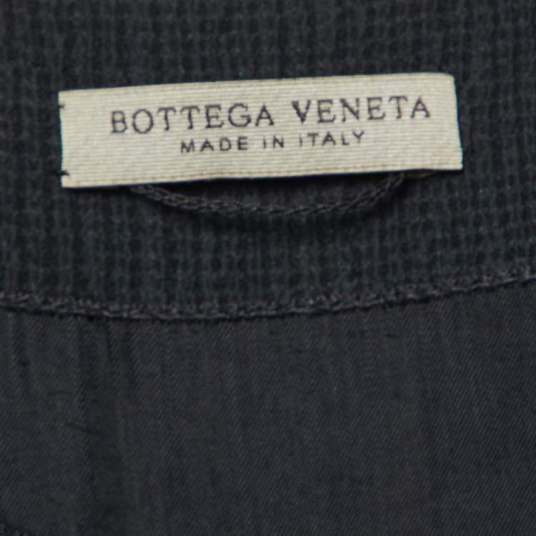 Pre Owned Bottega Veneta Black Textured & Printed Crepe Sleeveless Maxi Dress S