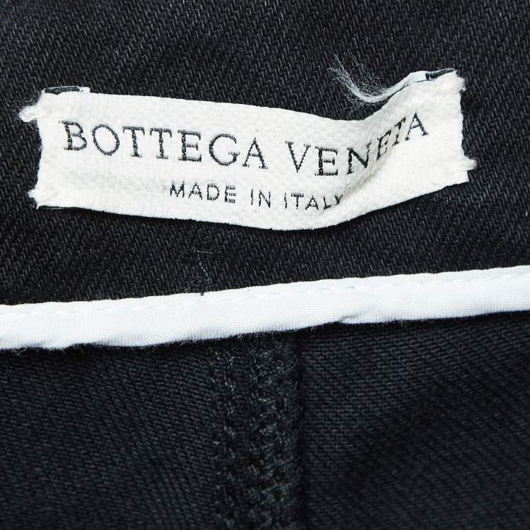 Pre Owned Bottega Veneta Black Side Stripe Denim Jeans M Waist 32"