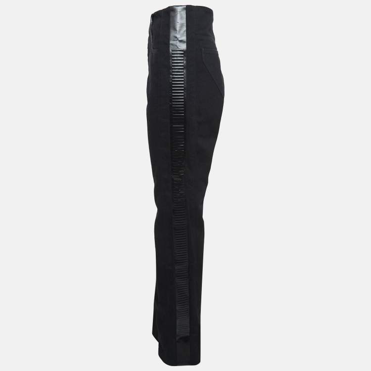 Pre Owned Bottega Veneta Black Side Stripe Denim Jeans M Waist 32"