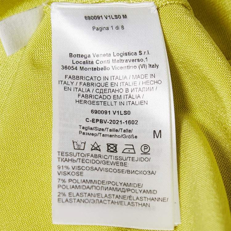 Pre Owned Bottega Veneta Light Green Jersey Bodysuit M