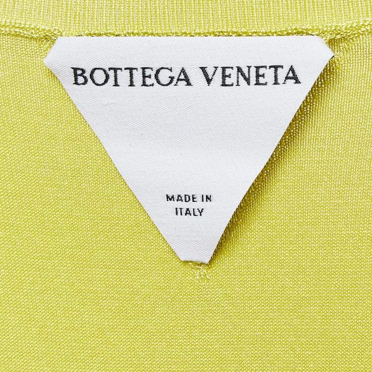 Pre Owned Bottega Veneta Light Green Jersey Bodysuit M