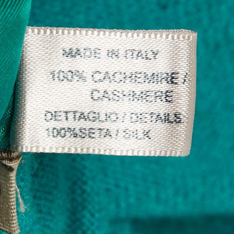 Pre Owned Bottega Veneta Green Cashmere and Silk Layered Cardigan M