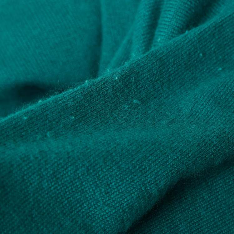 Pre Owned Bottega Veneta Green Cashmere and Silk Layered Cardigan M