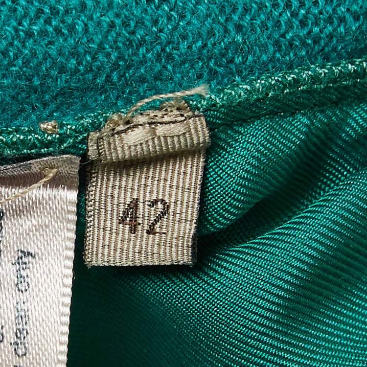 Pre Owned Bottega Veneta Green Cashmere and Silk Layered Cardigan M