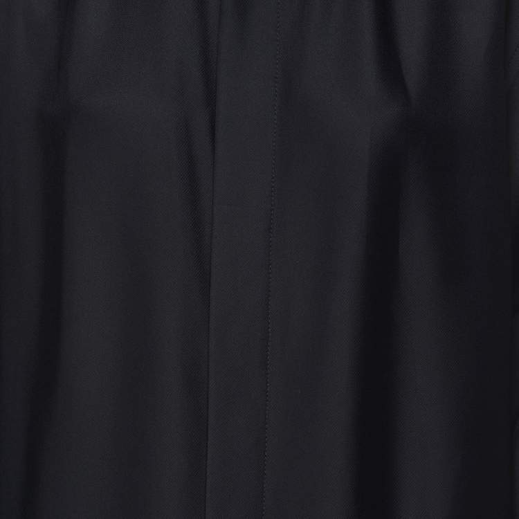 Pre Owned Bottega Veneta Navy Blue Crepe Long Dress S