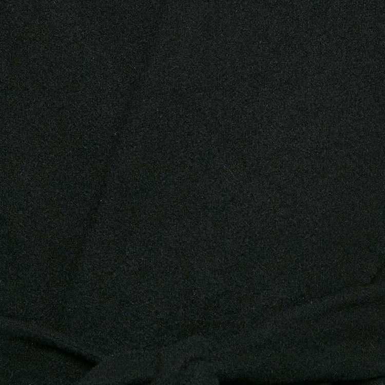 Pre Owned Bottega Veneta Black Wool Open Front Belted Coat XL