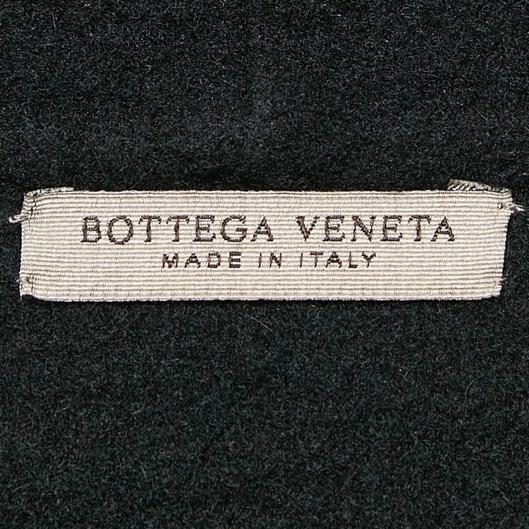 Pre Owned Bottega Veneta Black Wool Open Front Belted Coat XL