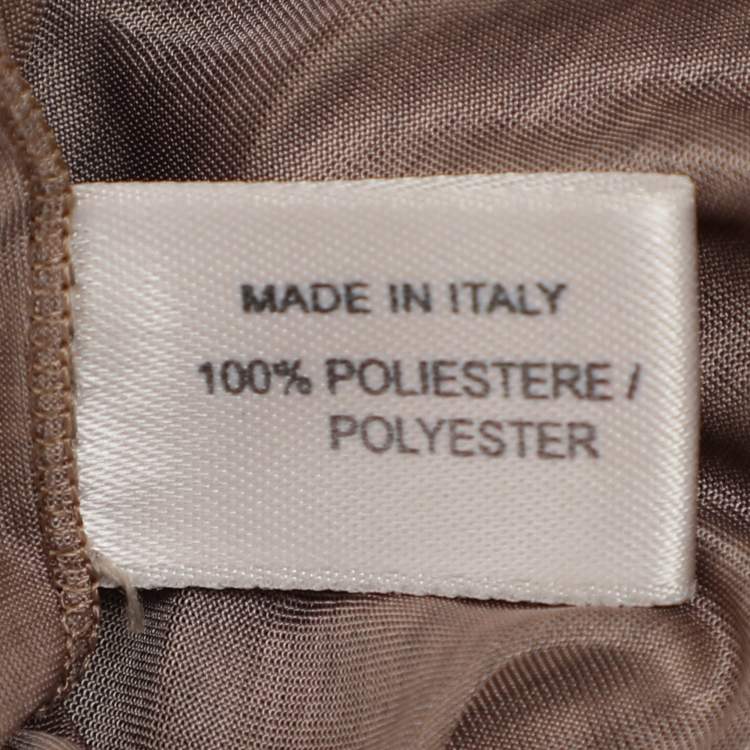 Pre Owned Bottega Veneta Taupe Polyester Maxi Dress S