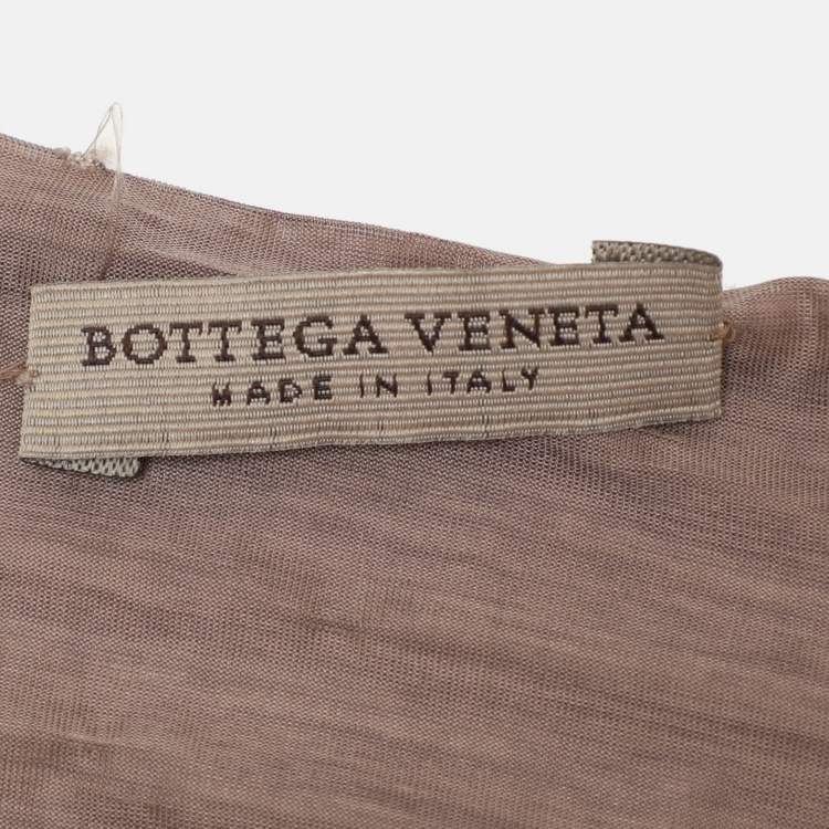 Pre Owned Bottega Veneta Taupe Polyester Maxi Dress S