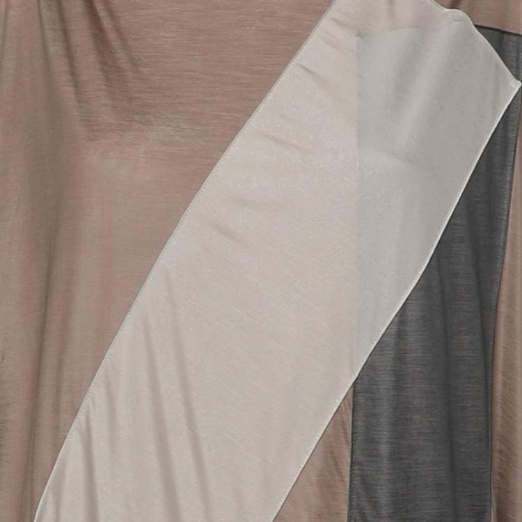 Pre Owned Bottega Veneta Taupe Polyester Maxi Dress S