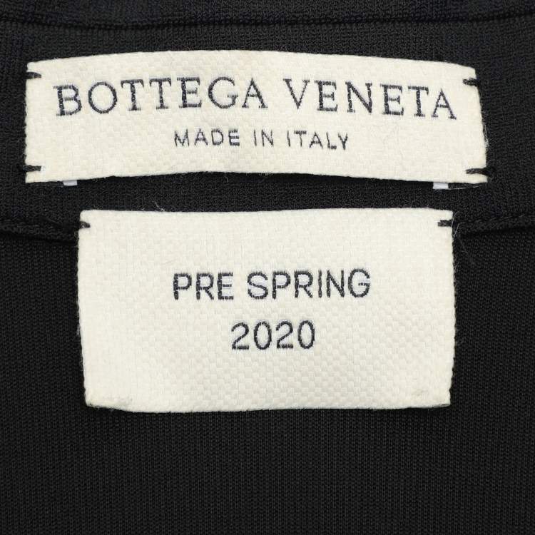 Pre Owned Bottega Veneta Black Viscose Blend Long Sleeve Polo Shirt S
