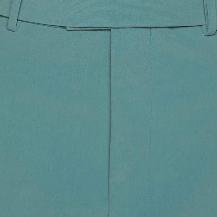 Pre Owned Bottega Veneta Seagreen Nylon Knee Strap Trousers S
