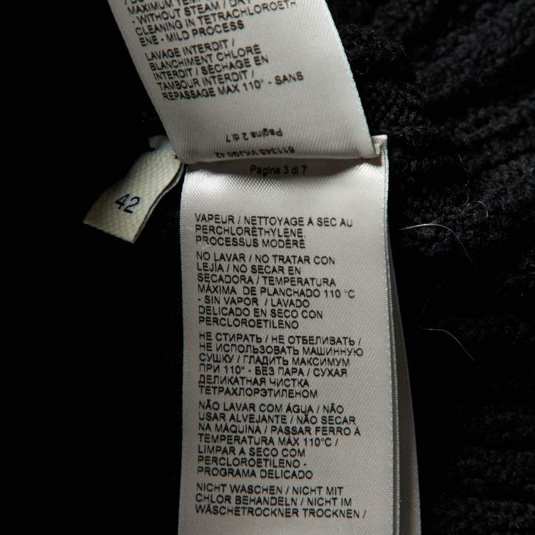 Pre Owned Bottega Veneta Black Rib Knit Cotton Full Sleeve Sweater M