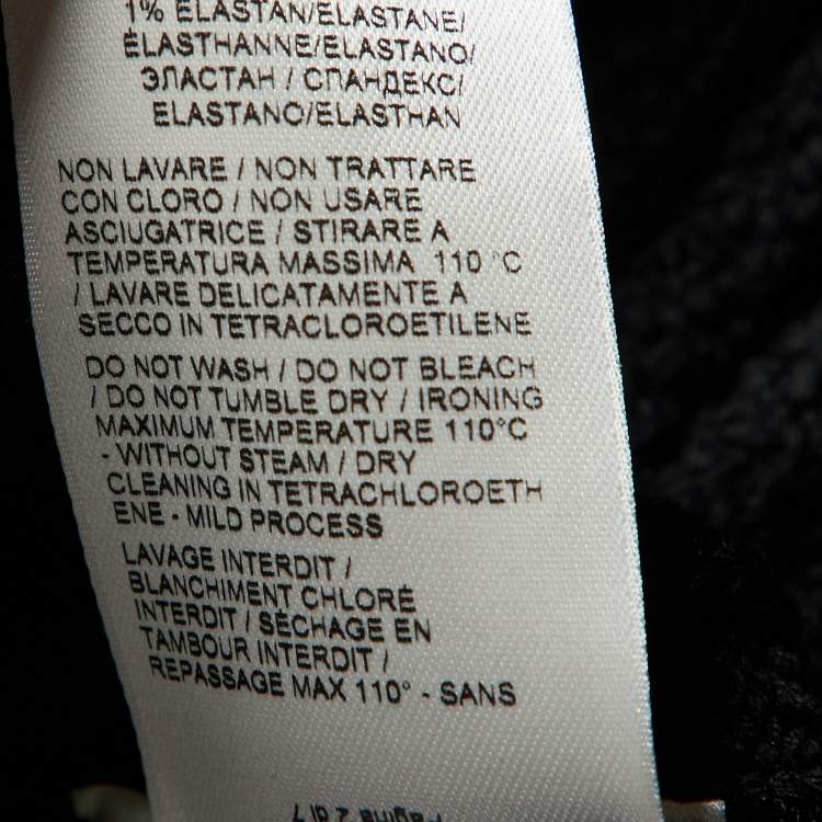 Pre Owned Bottega Veneta Black Rib Knit Cotton Full Sleeve Sweater M