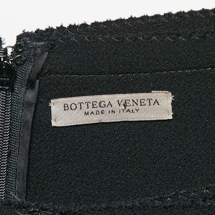 Pre Owned Bottega Veneta Black Crepe Gathered Short Dress S