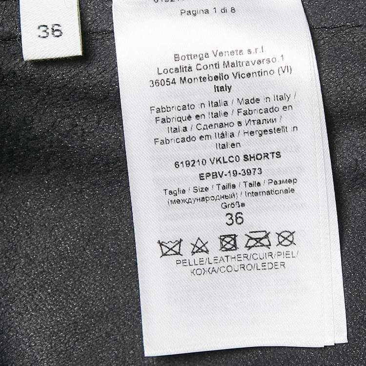 Pre Owned Bottega Veneta Black Leather High Waist Shorts XS