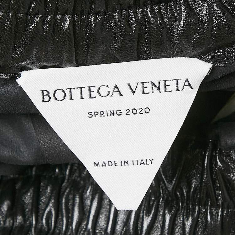 Pre Owned Bottega Veneta Black Leather High Waist Shorts XS