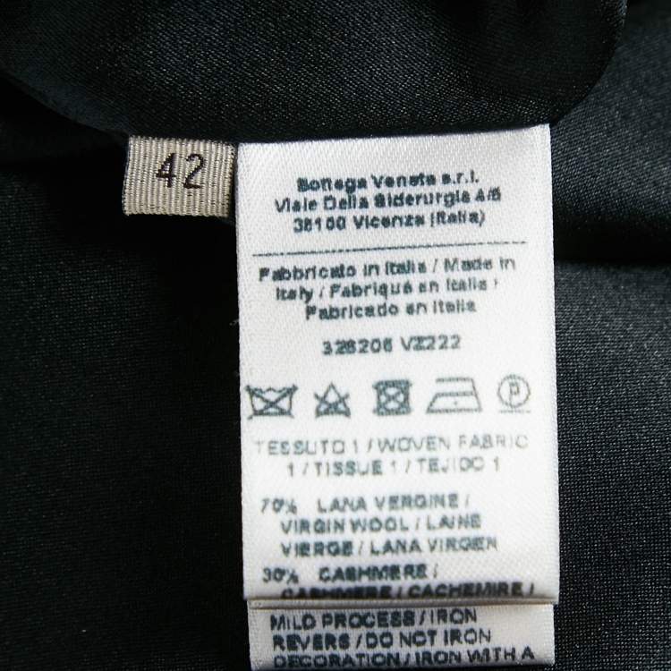 Pre Owned Bottega Veneta Black Wool & Patterned Knit Sleeveless Midi Dress M