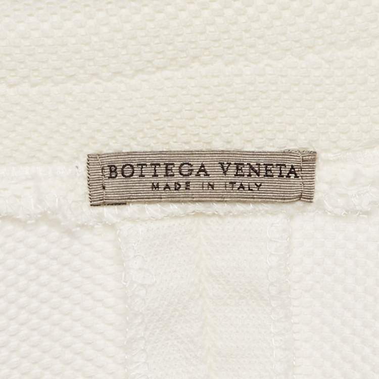 Pre Owned Bottega Veneta Off-White Perforated Cotton Single Breasted Blazer M