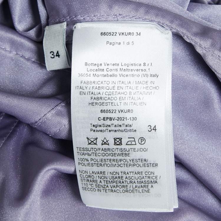 Pre Owned Bottega Veneta Purple Jersey Ruched Asymmetric Midi Dress XXS