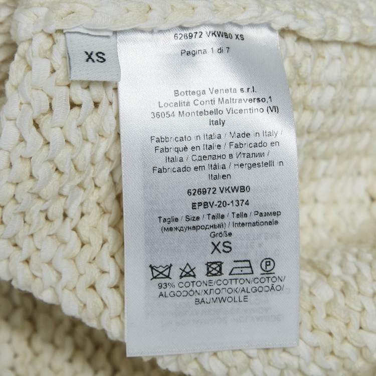 Pre Owned Bottega Veneta Off White Rib Knit Strappy Short Dress XS
