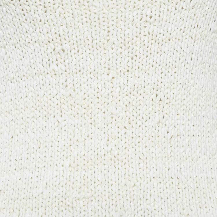 Pre Owned Bottega Veneta Off White Rib Knit Strappy Short Dress XS