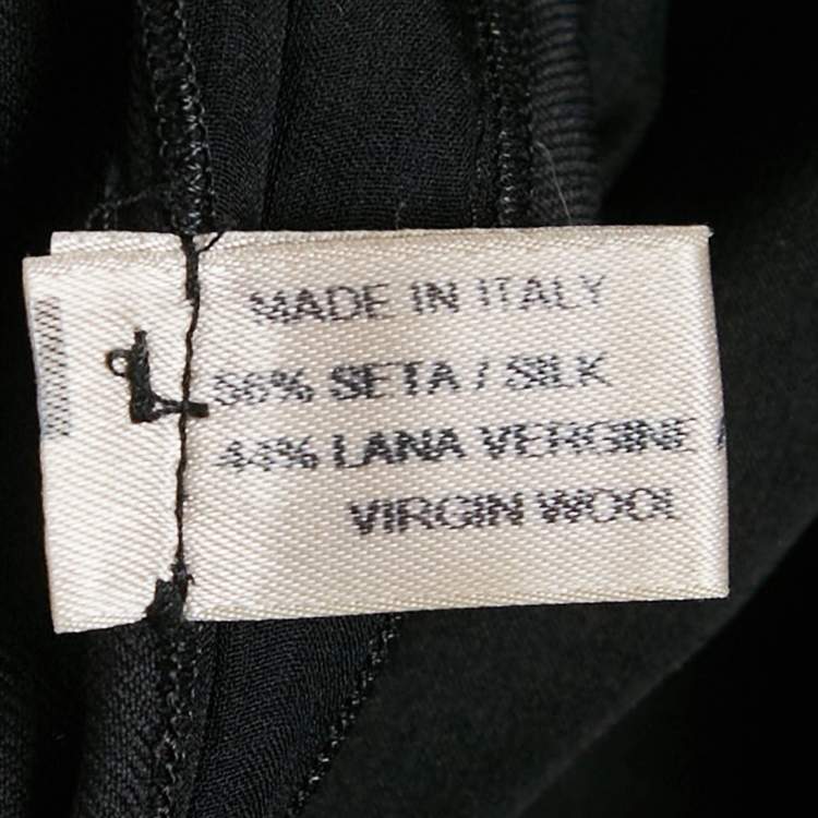 Pre Owned Bottega Veneta Black Silk Blend V-Neck Short Dress S