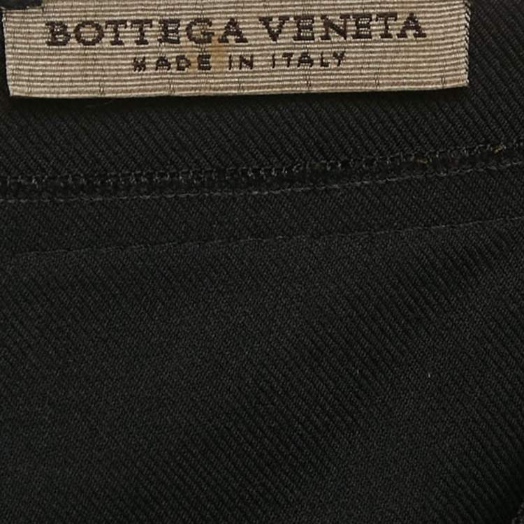 Pre Owned Bottega Veneta Black Silk Blend V-Neck Short Dress S