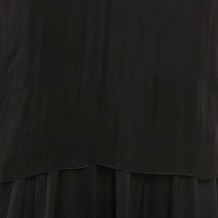 Pre Owned Bottega Veneta Black Silk Blend V-Neck Short Dress S