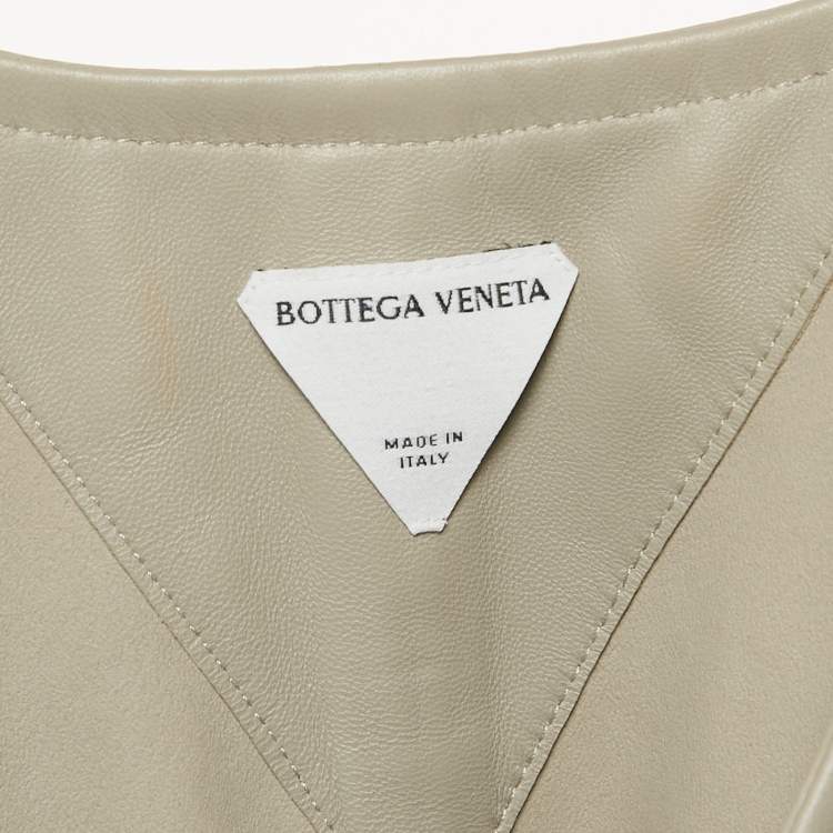 Pre Owned Bottega Veneta Grey Leather Button Front Sleeveless Short Dress S