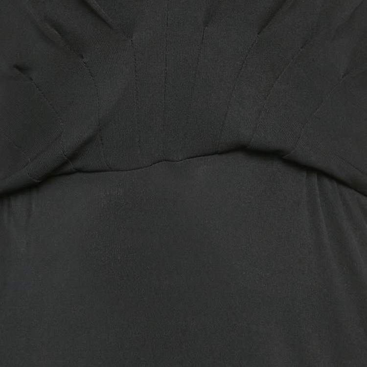 Pre Owned Bottega Veneta Black Jersey V-Neck Maxi Dress S