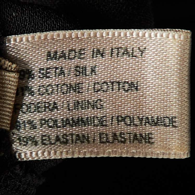 Pre Owned Bottega Veneta Black Silk & Cotton Draped Strapless Mini Dress M