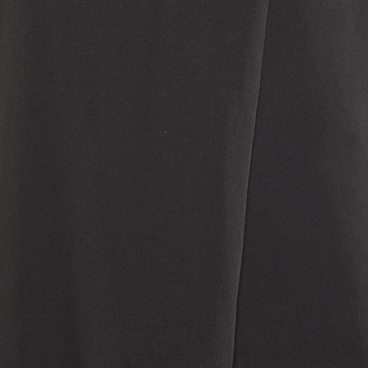 Pre Owned Bottega Veneta Black Silk & Cotton Draped Strapless Mini Dress M