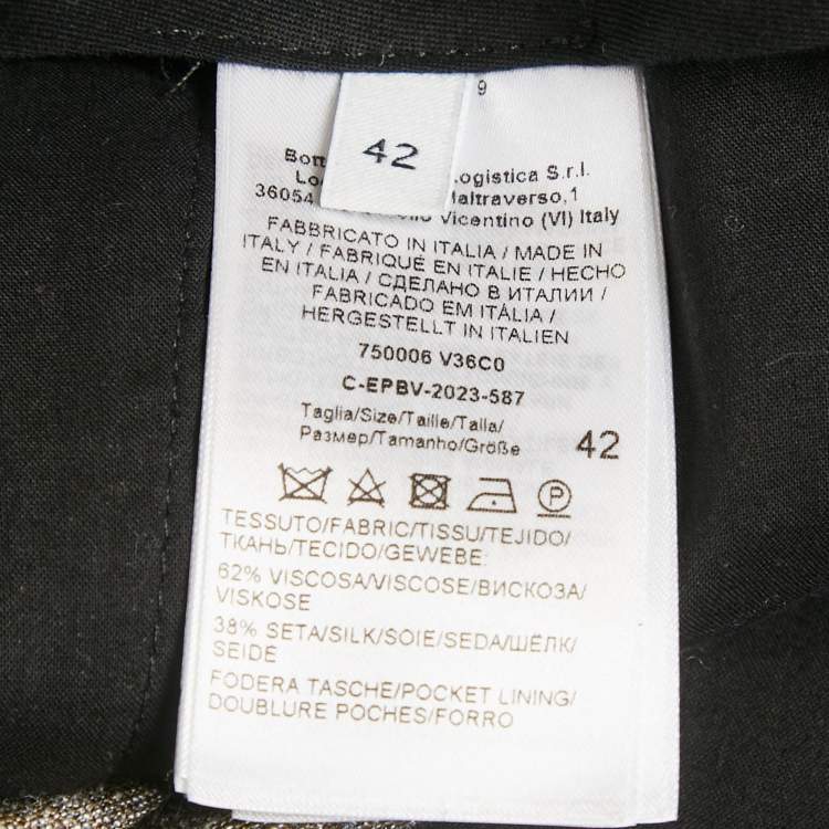 Pre Owned Bottega Veneta Grey Melage Silk Blend Pleated Mini Skirt