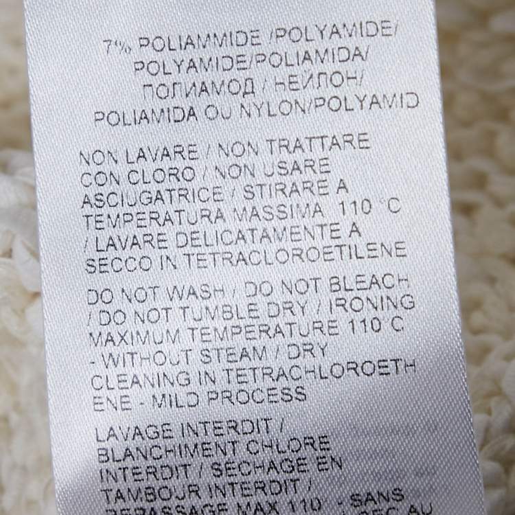 Pre Owned Bottega Veneta Cream Textured Knit Bralette & Midi Dress XS