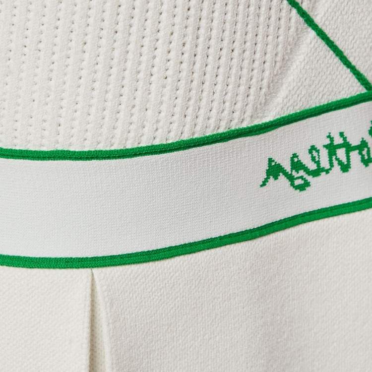 مملوكة مسبقًا Bottega Veneta White Contrast Trim Stretch Knit Mini Dress M