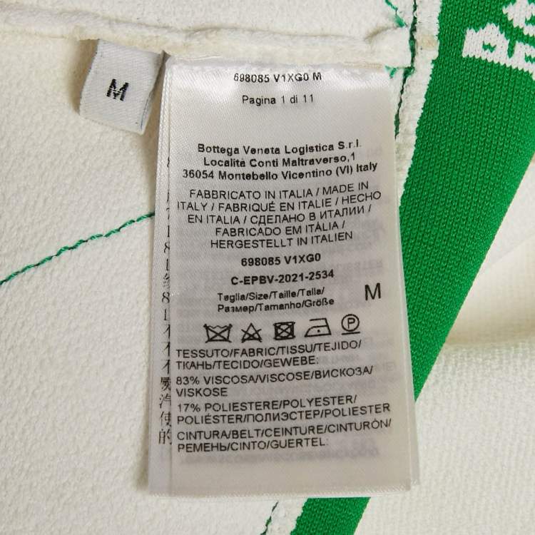 مملوكة مسبقًا Bottega Veneta White Contrast Trim Stretch Knit Mini Dress M