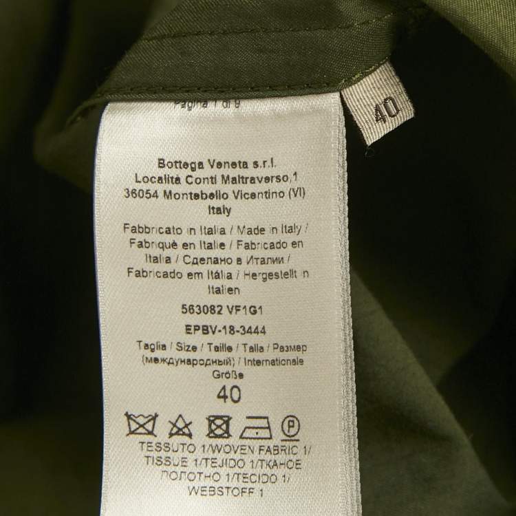 مملوكة مسبقًا Bottega Veneta Green Cotton Sleeveless Double Breasted Coat S