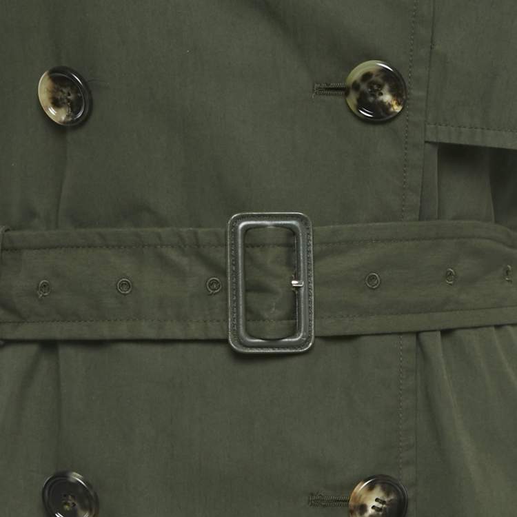 مملوكة مسبقًا Bottega Veneta Green Cotton Sleeveless Double Breasted Coat S