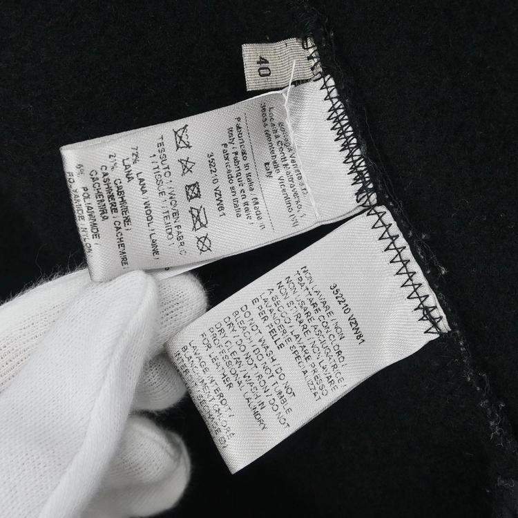 Pre Owned Bottega Veneta Black Collarless Coat S