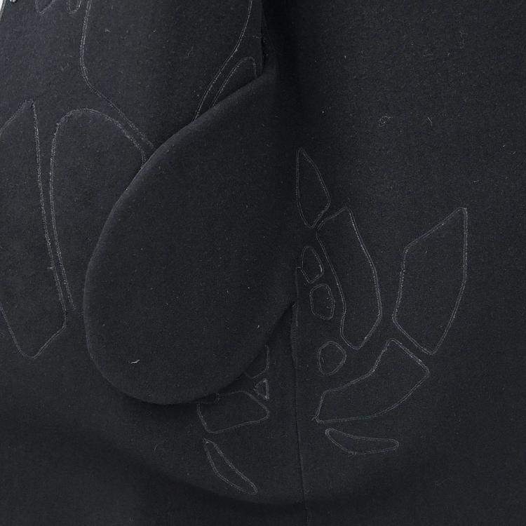 Pre Owned Bottega Veneta Black Collarless Coat S