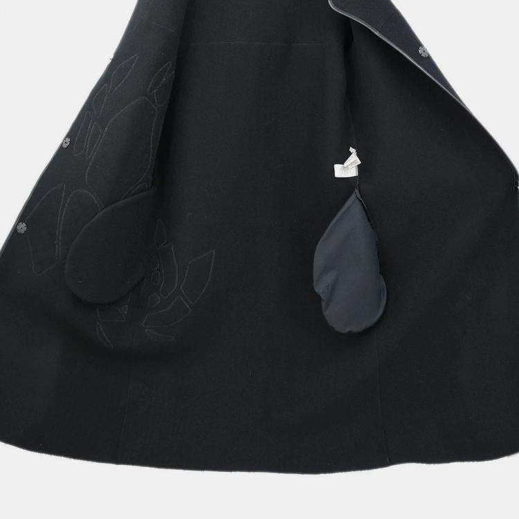 Pre Owned Bottega Veneta Black Collarless Coat S