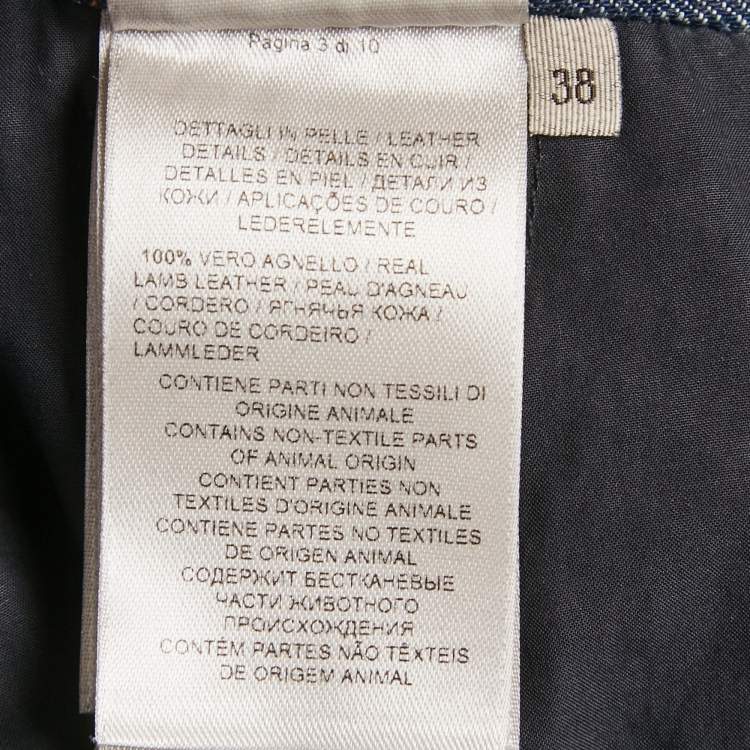 Pre Owned Bottega Veneta Blue Leather Denim Jeans S/Waist 29"