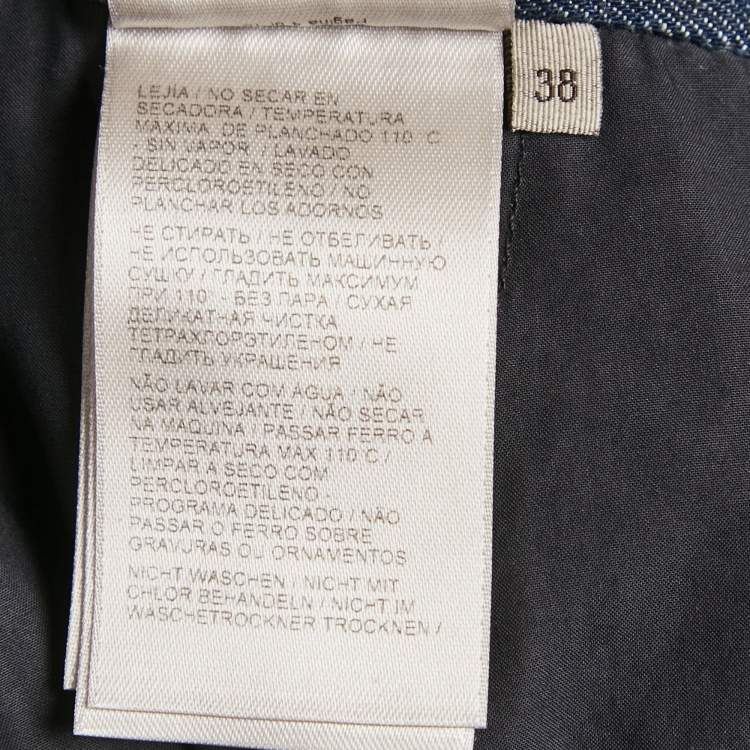 Pre Owned Bottega Veneta Blue Leather Denim Jeans S/Waist 29"