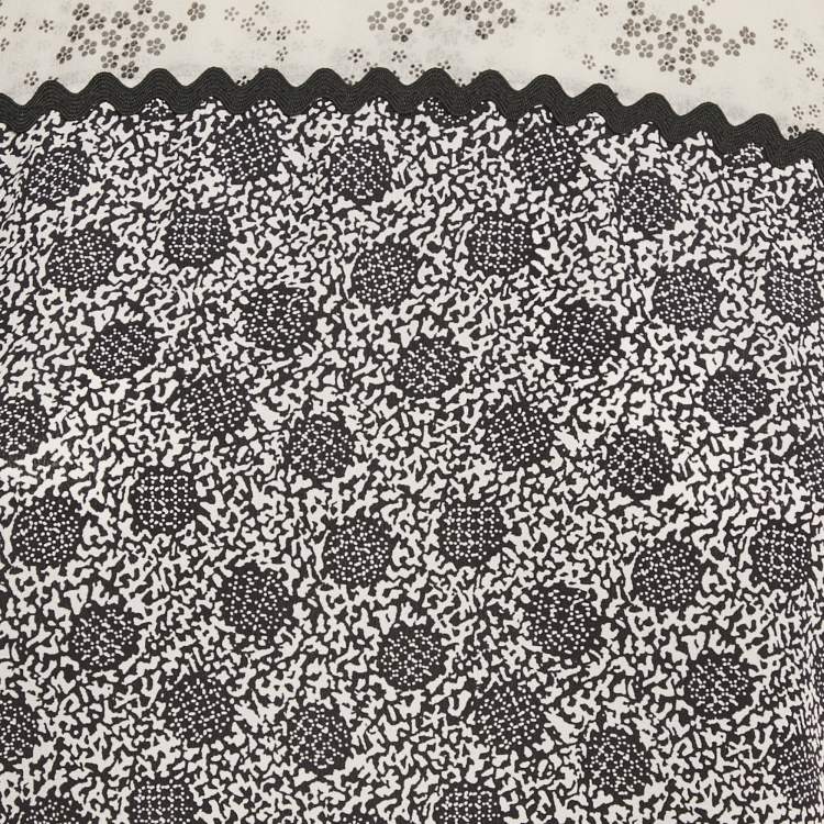 Pre Owned Bottega Veneta Black Printed Silk and Jersey Sleeveless Top M