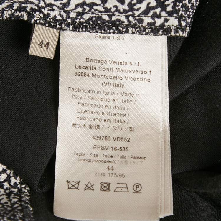 Pre Owned Bottega Veneta Black Printed Silk and Jersey Sleeveless Top M