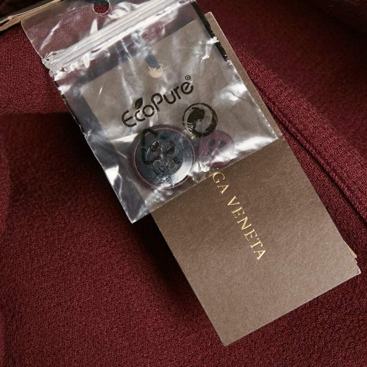 Pre Owned Bottega Veneta Red Double Breasted Leather Jacket L