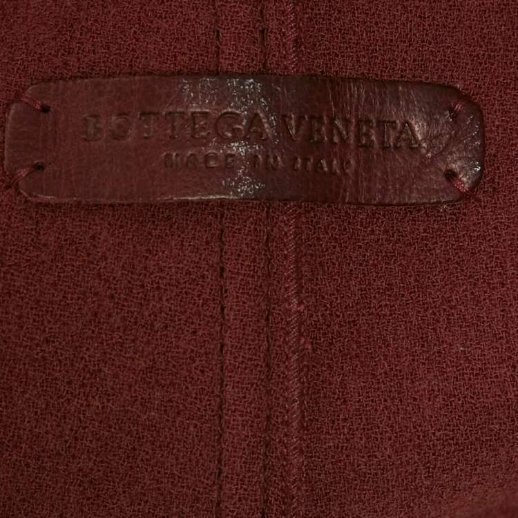 Pre Owned Bottega Veneta Red Double Breasted Leather Jacket L
