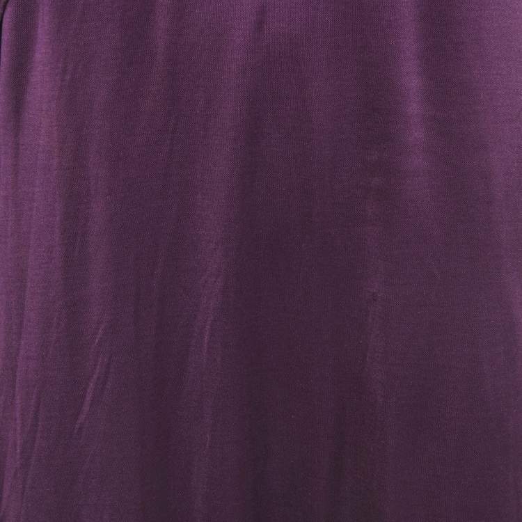 Pre Owned Bottega Veneta Purple Stretch Silk Sleeveless Short Dress S