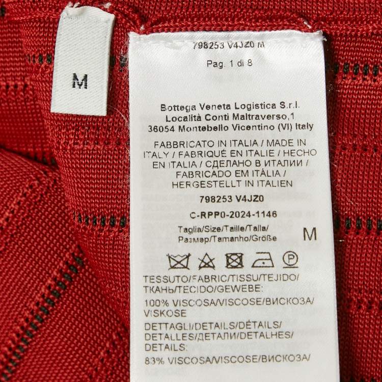 Pre Owned بلوزة بوتيغا فينيتا حياكة حمراء بلوك رقبة طويلة متوسطة الحجم (ميديم)